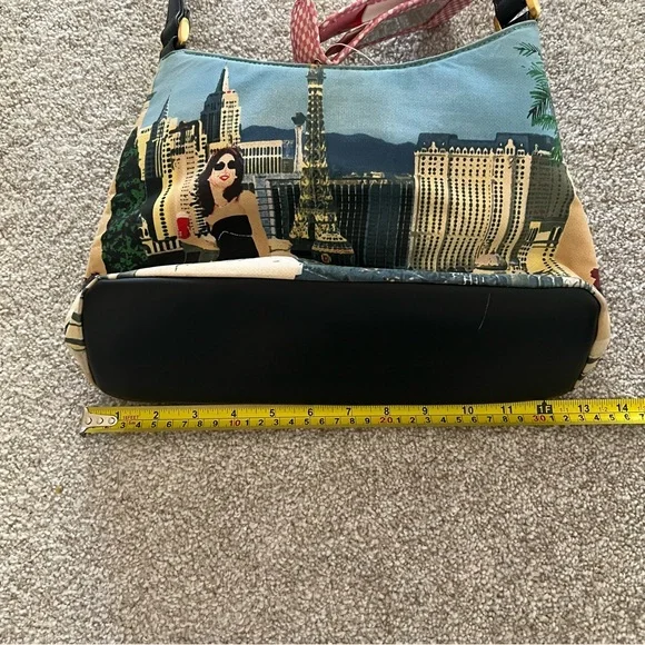 Y2K Las Vegas Cityscape Bag with Rhinestone Details & Pockets Inside - Picture 9 of 9